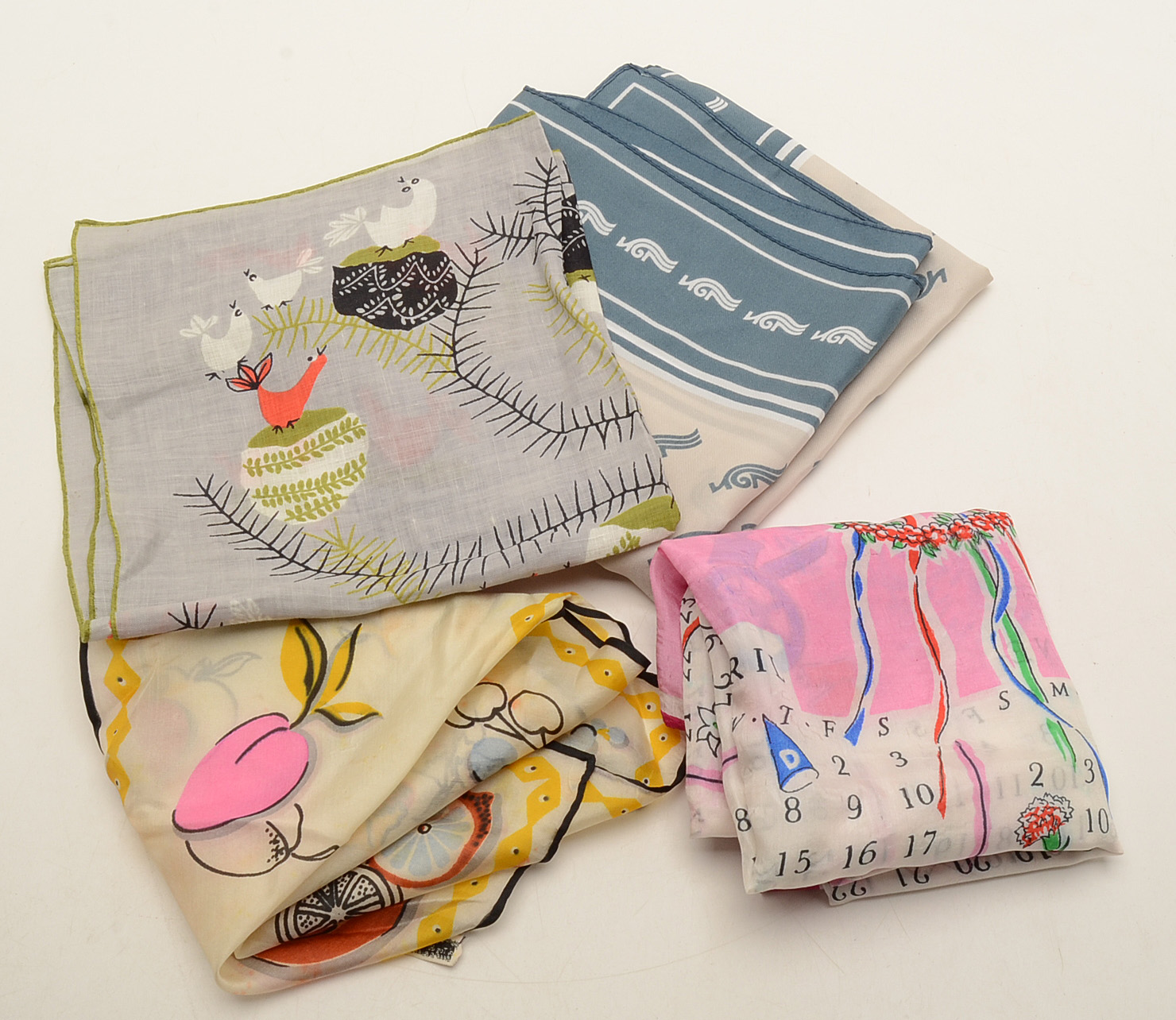 Assortment of Vintage Novelty Scarves