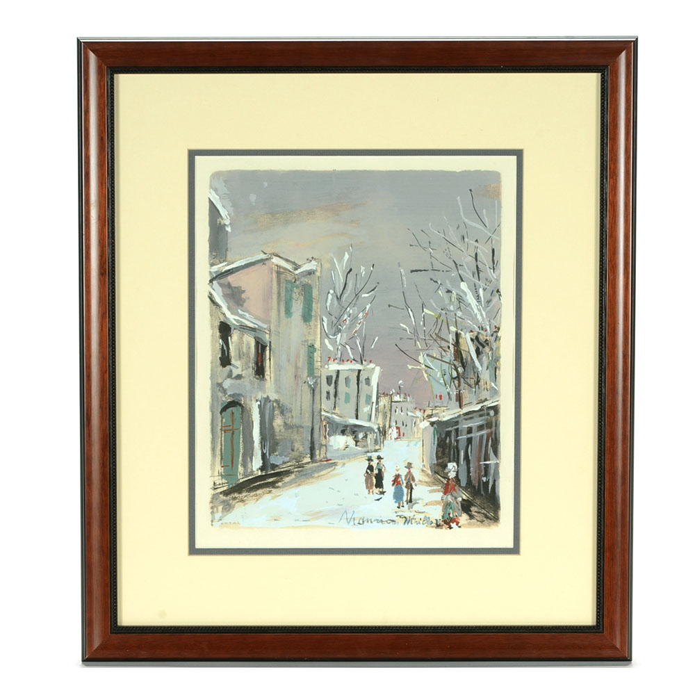 Hand-Embellished Collotype Reproduction after Maurice Utrillo