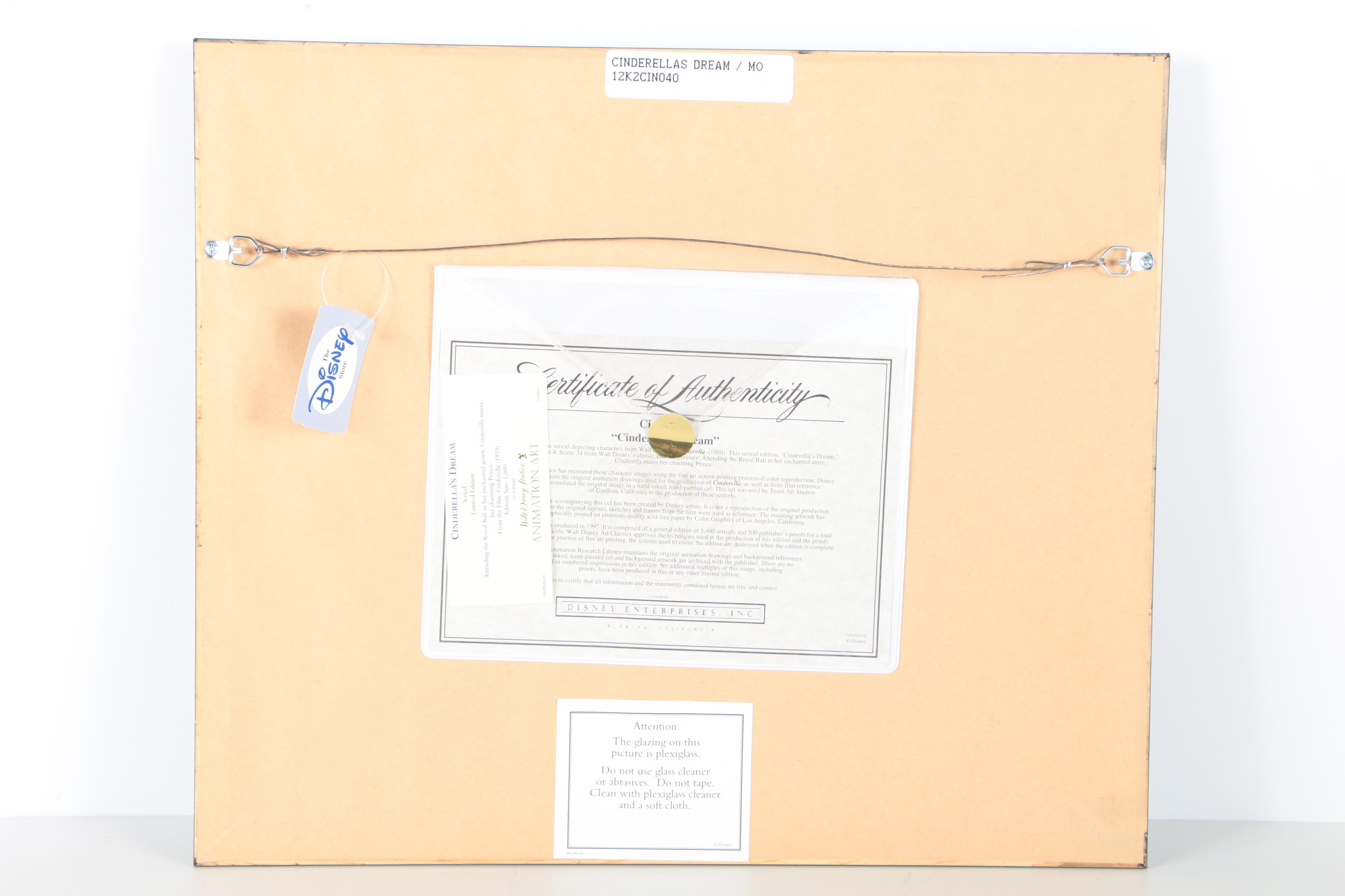 The Walt Disney Company Limited Edition Sericel "Cinderella's Dream"