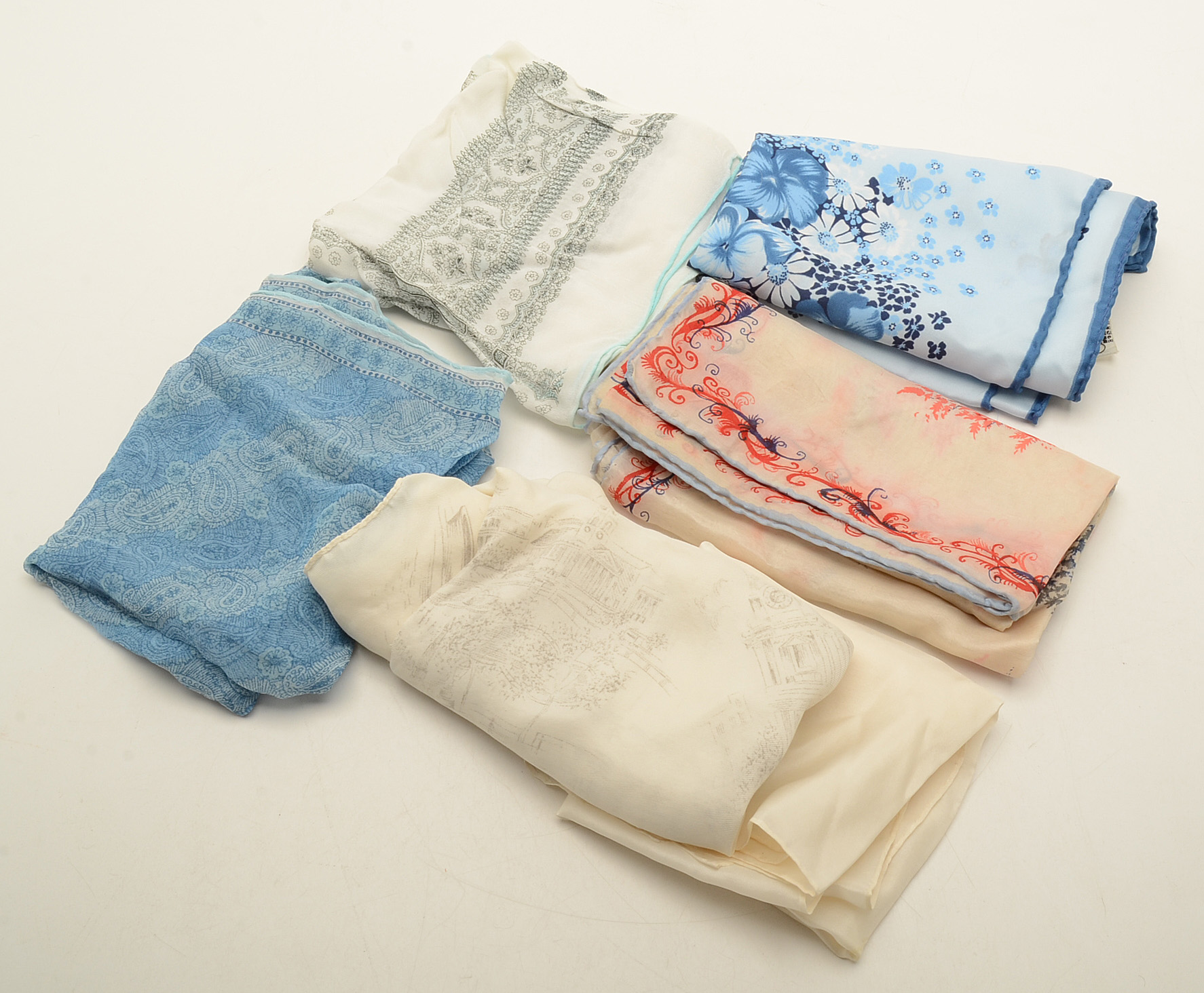 Assortment of Vintage Floral Scarves