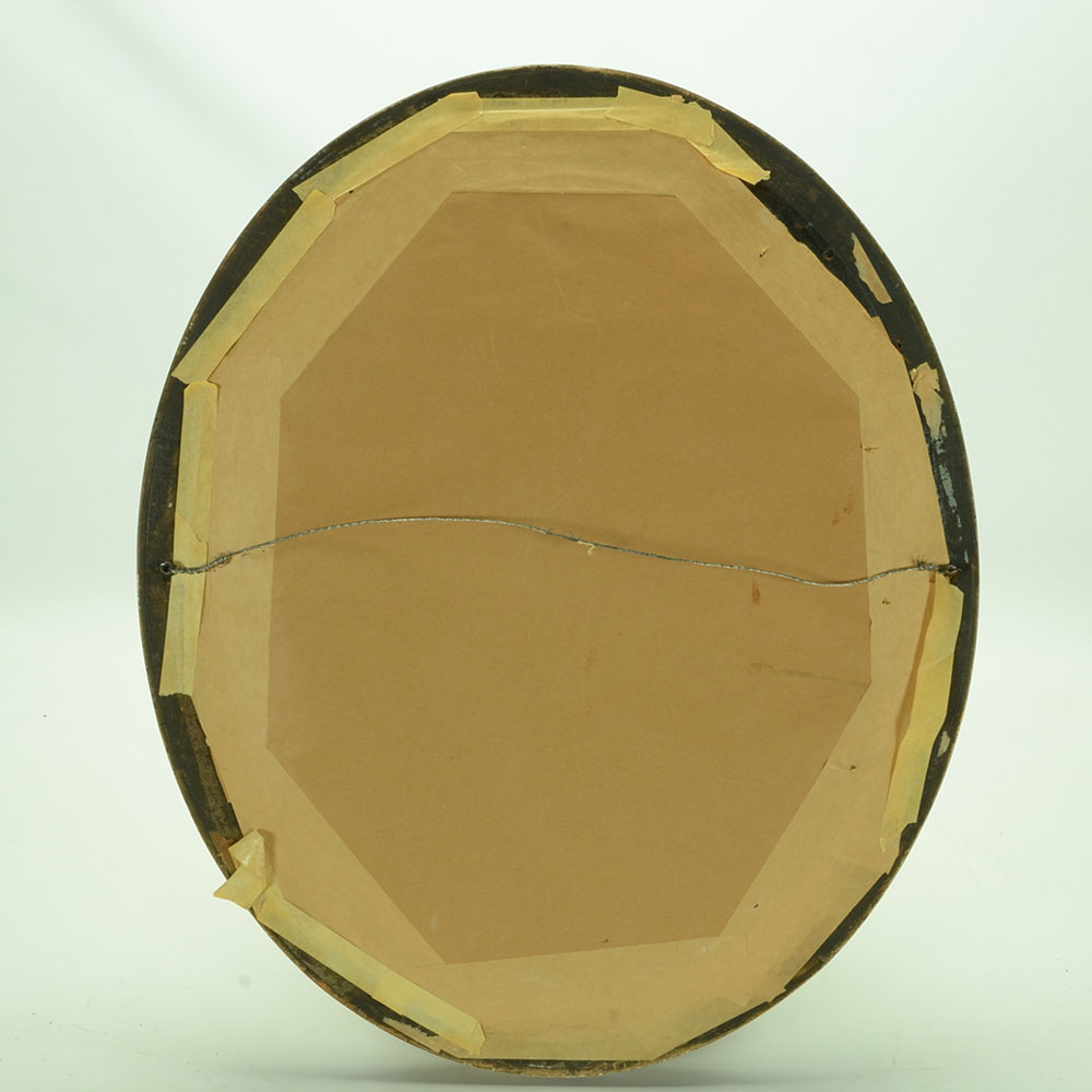 Antique Hand-Embroidered Textile with Roses in Vase