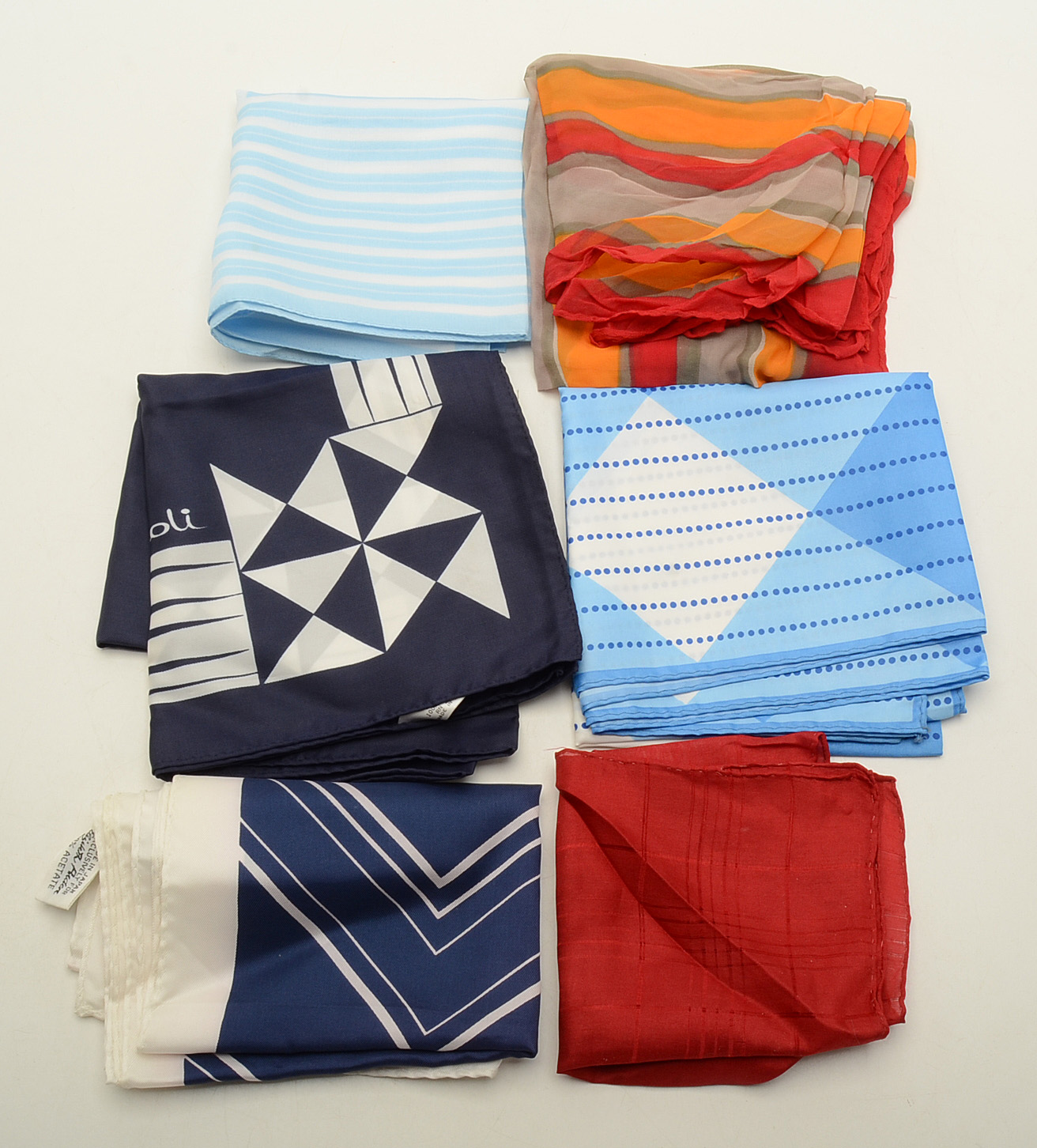 Assortment of Vintage Geometric Scarves