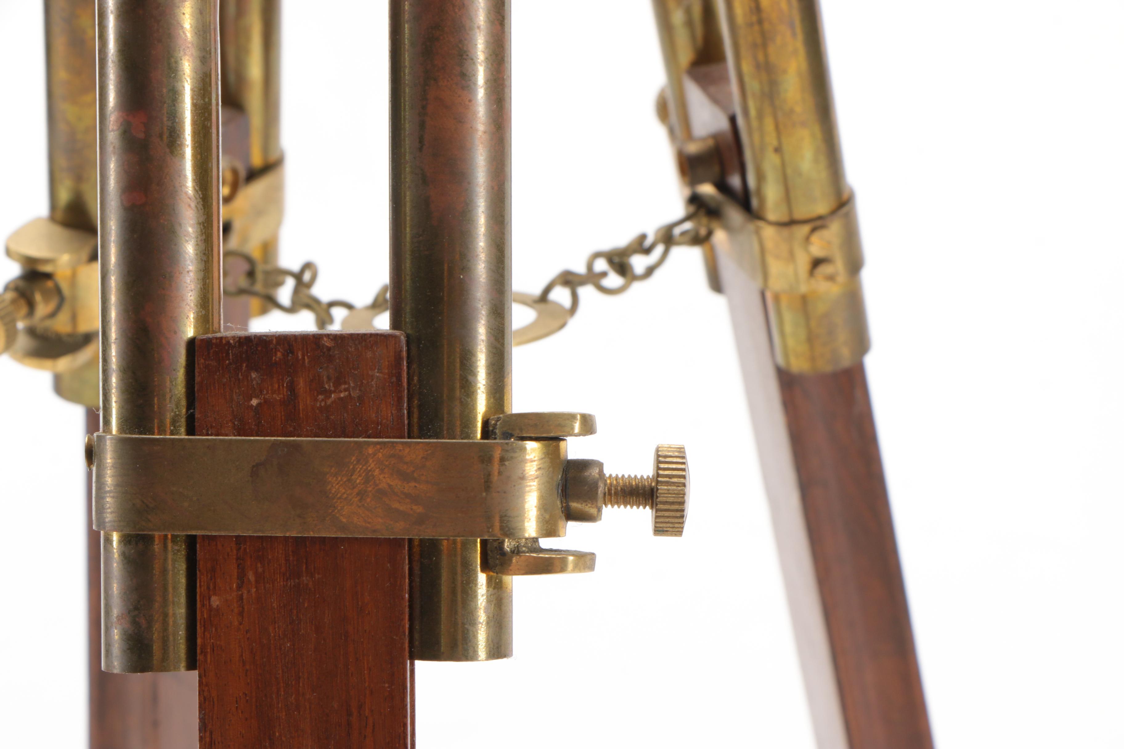 Stanley London Double Barrel Mounted Brass Telescope