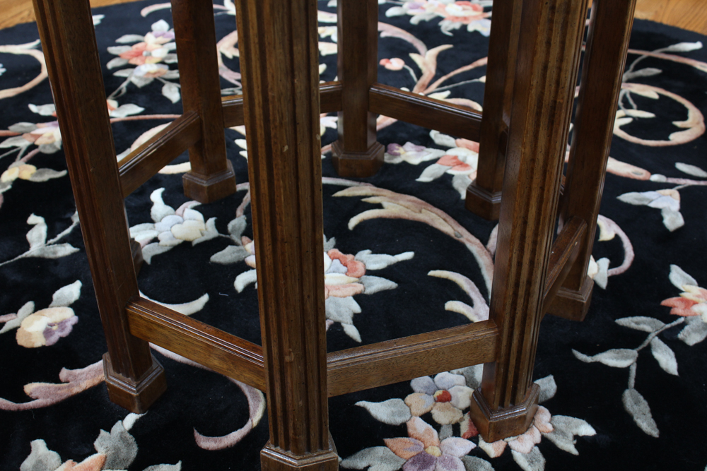 Glass Top Walnut Occasional Table
