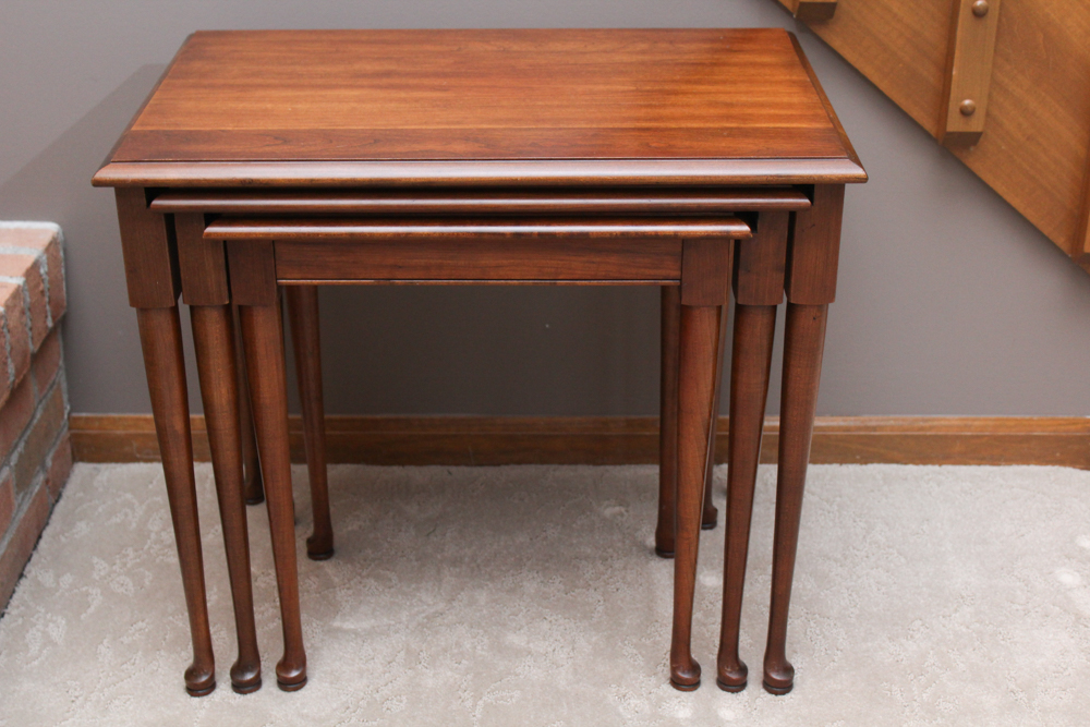 Queen Anne Style Cherry Nesting Tables