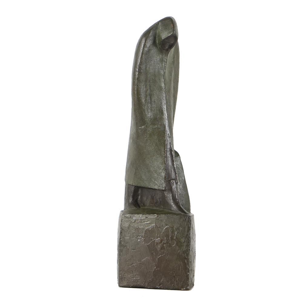 Copper Cast Sculpture of Abstract Cloaked Man