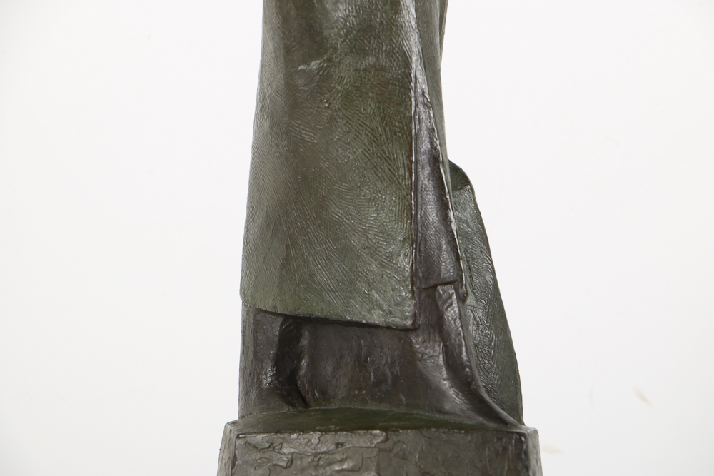 Copper Cast Sculpture of Abstract Cloaked Man