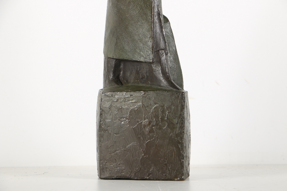 Copper Cast Sculpture of Abstract Cloaked Man