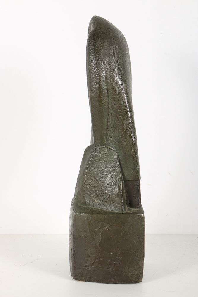 Copper Cast Sculpture of Abstract Cloaked Man