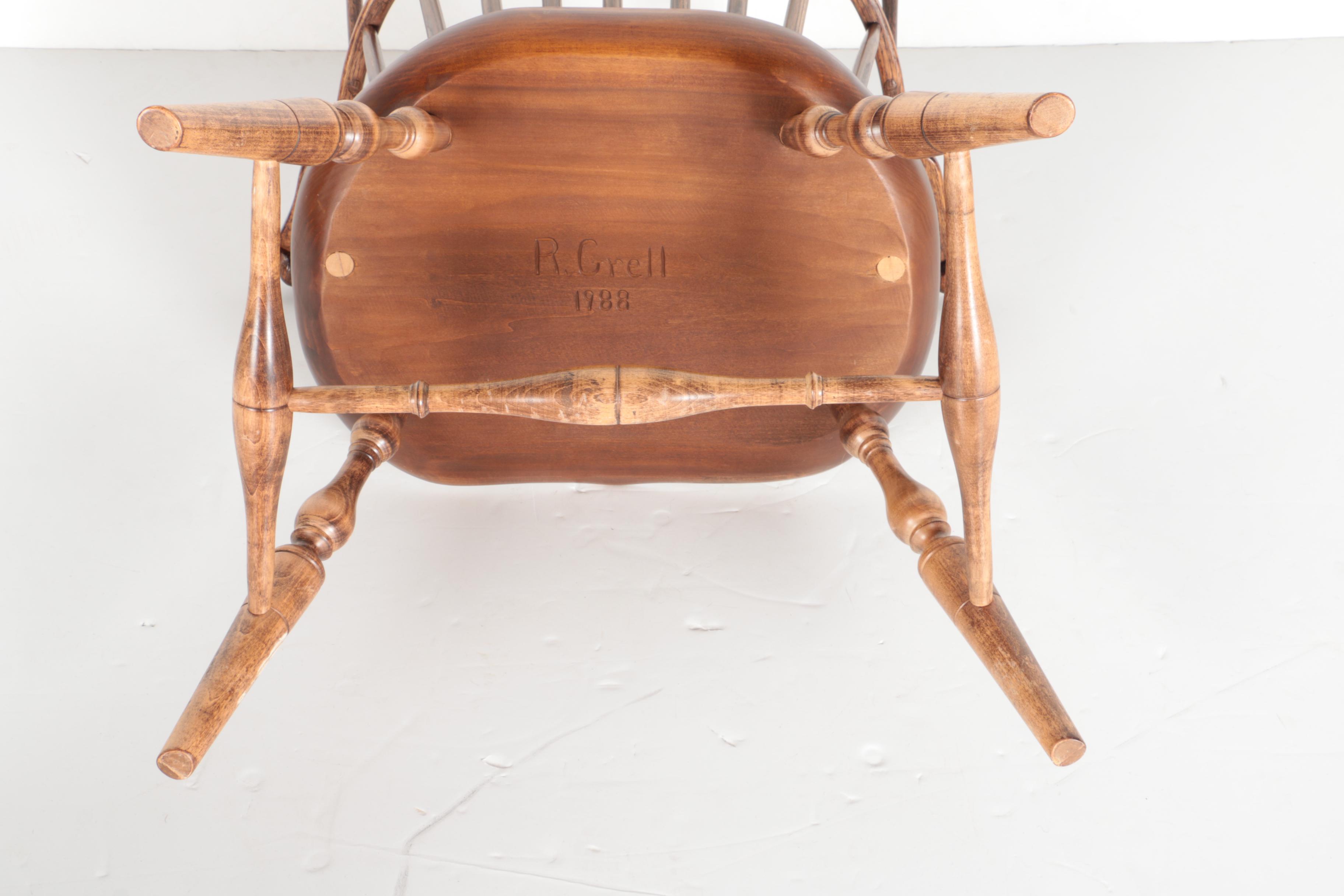 Two Vintage Hand-Made Windsor Chairs by Richard Grell