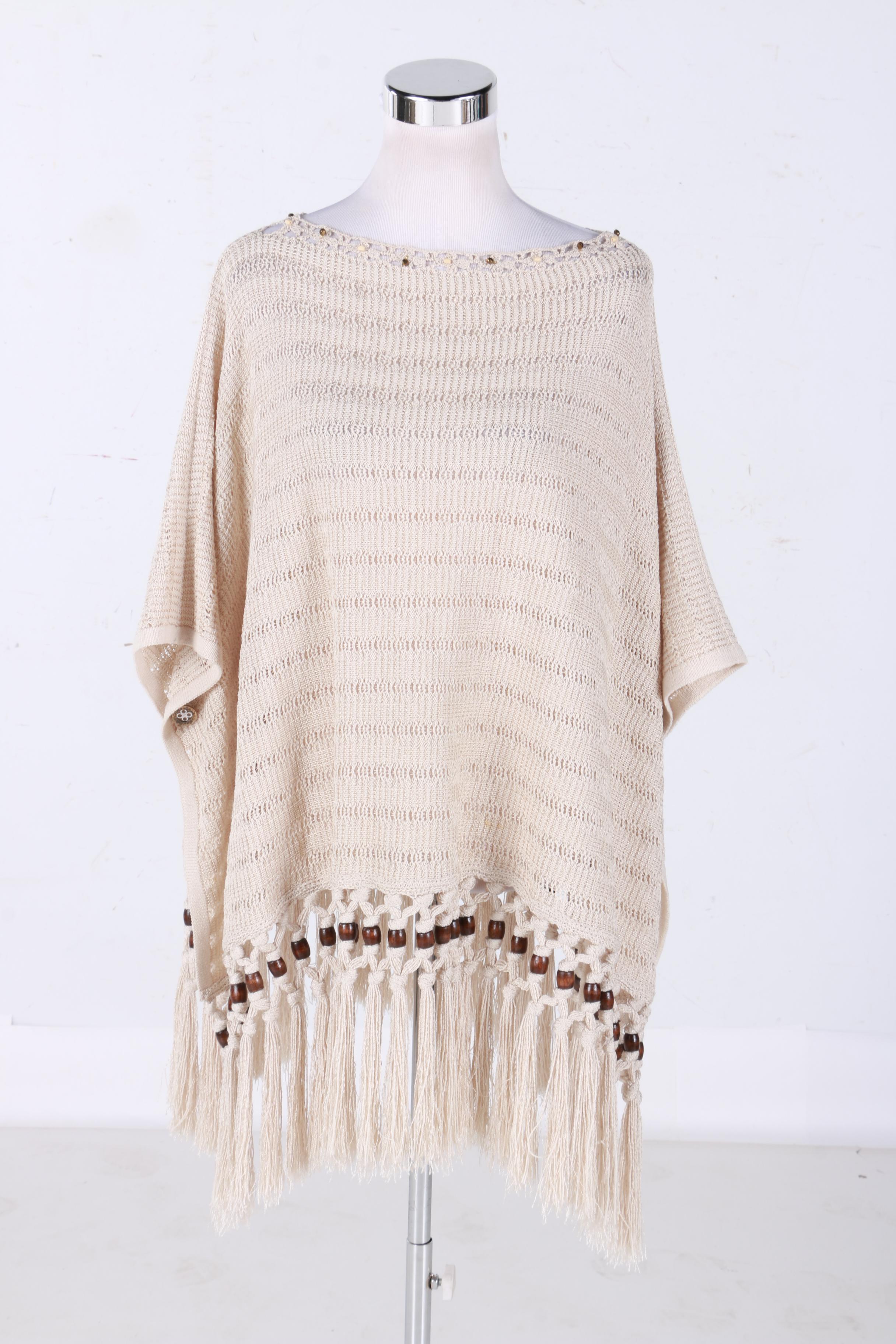 St. John Sport Wool Blend Poncho