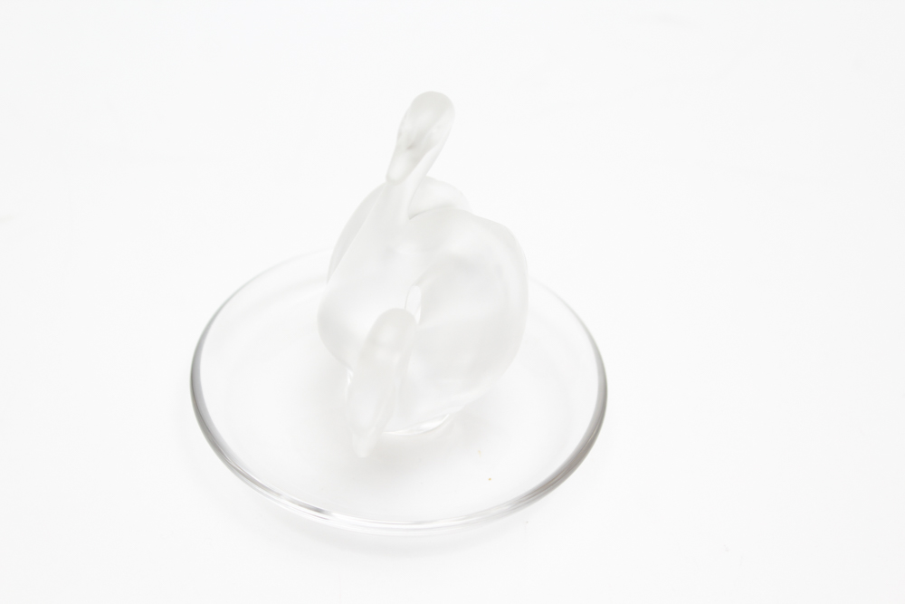 Lalique Double Swan Ring Holder