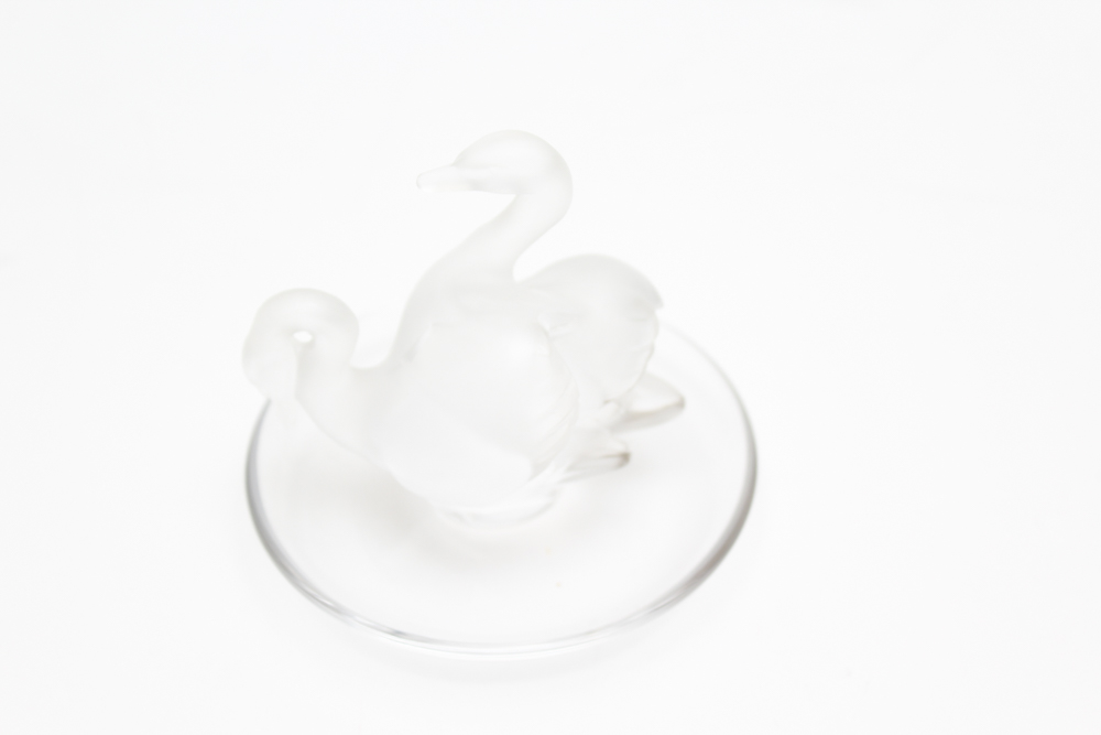 Lalique Double Swan Ring Holder