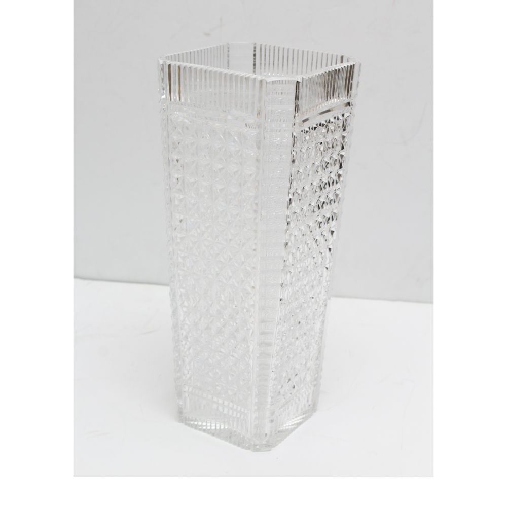 Waterford Crystal Large Tapered Square Vase