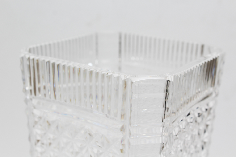 Waterford Crystal Large Tapered Square Vase