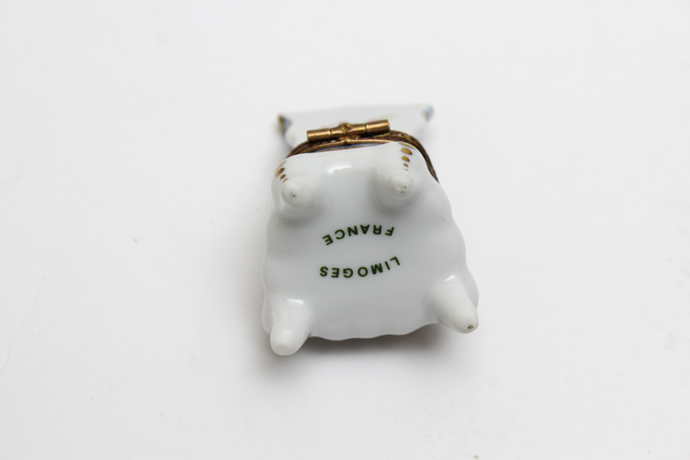 Limoge Porcelain Box Pair and Porcelain Flower Basket