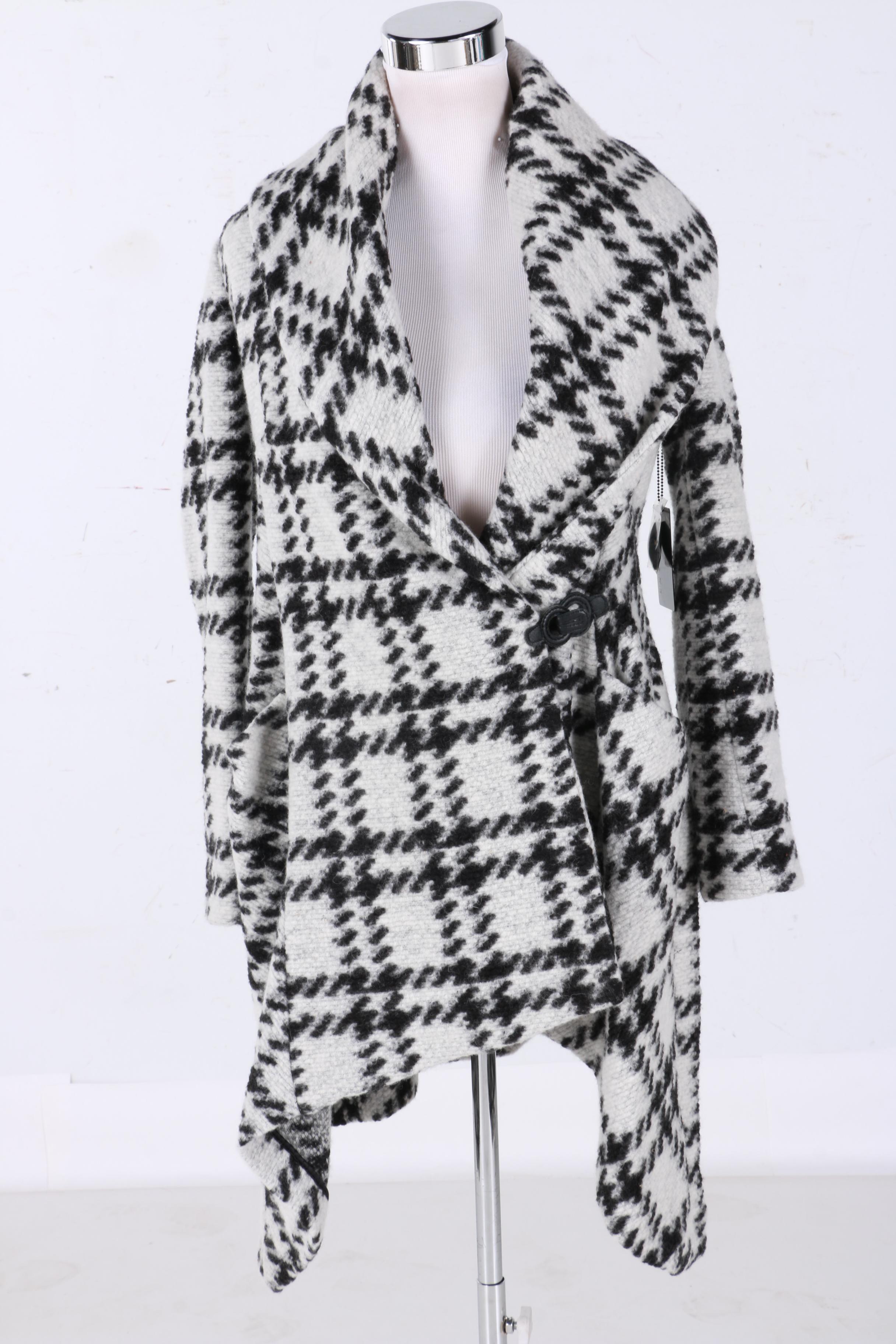L.A.M.B. Wool Blend Houndstooth Coat