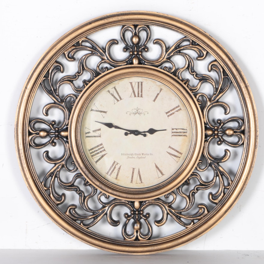 Edinburgh Round Brass Wall Clock