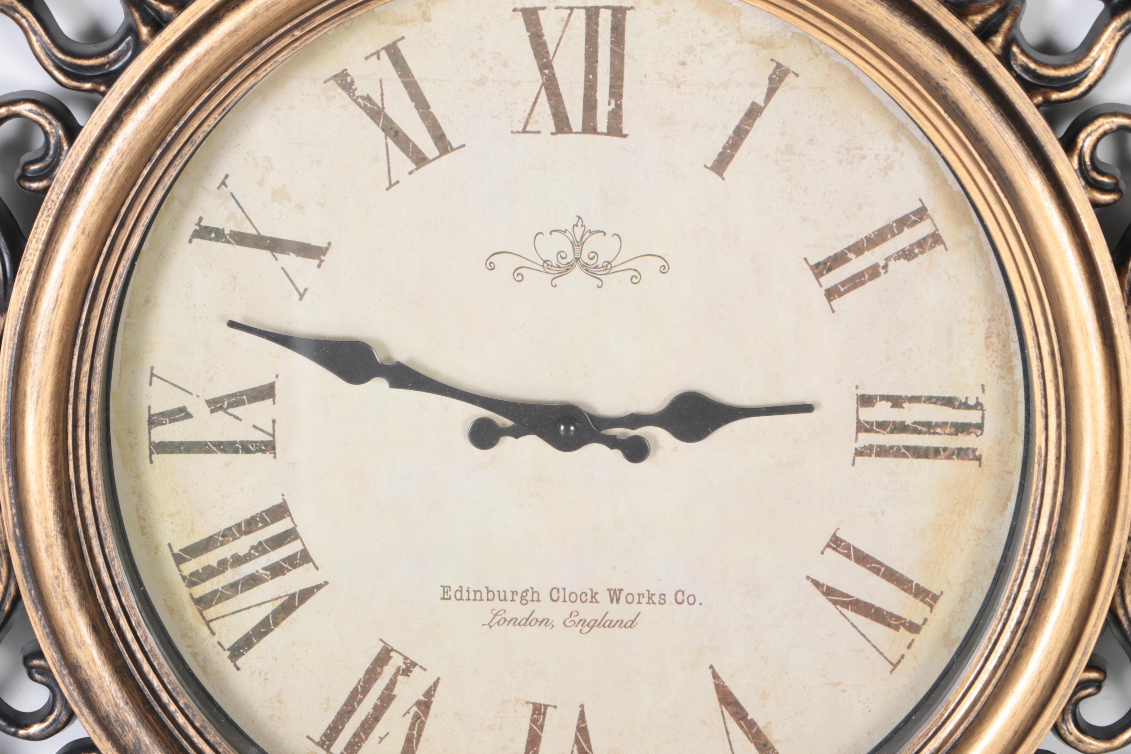 Edinburgh Round Brass Wall Clock