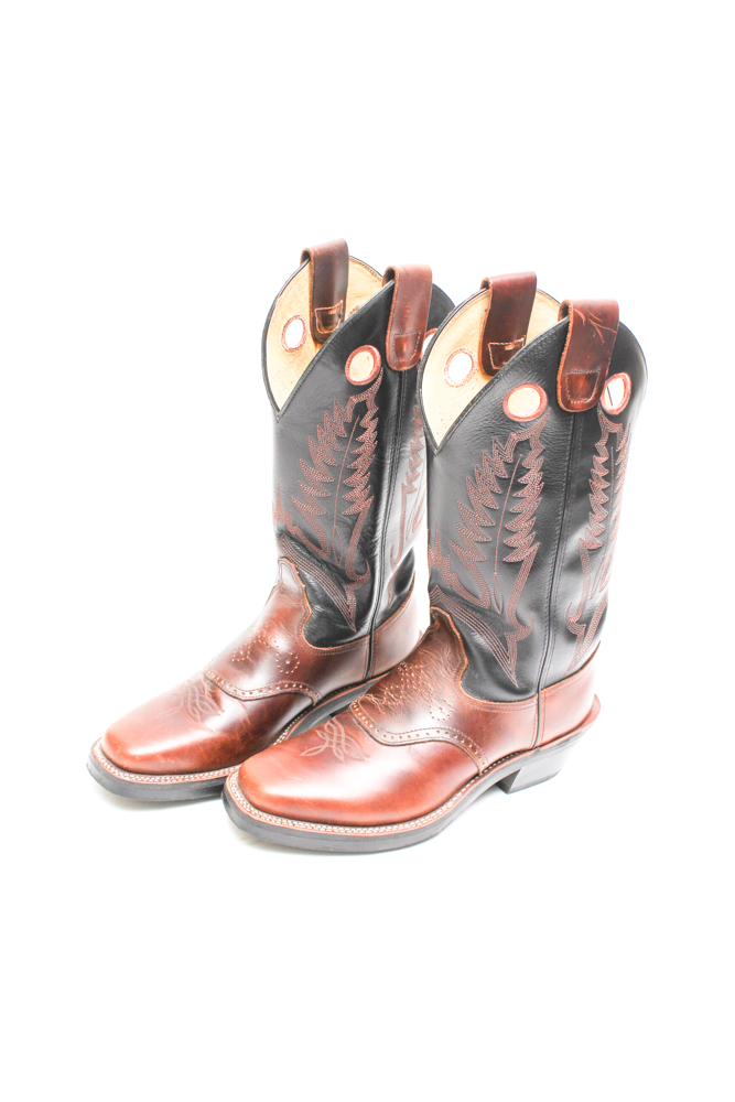 Durango Two Tone Leather Cowboy Boots and Nocona Leather Belt