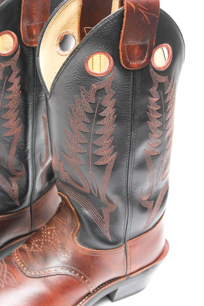 Durango Two Tone Leather Cowboy Boots and Nocona Leather Belt