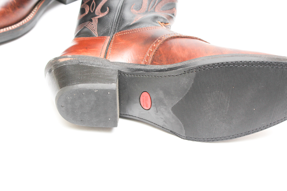 Durango Two Tone Leather Cowboy Boots and Nocona Leather Belt