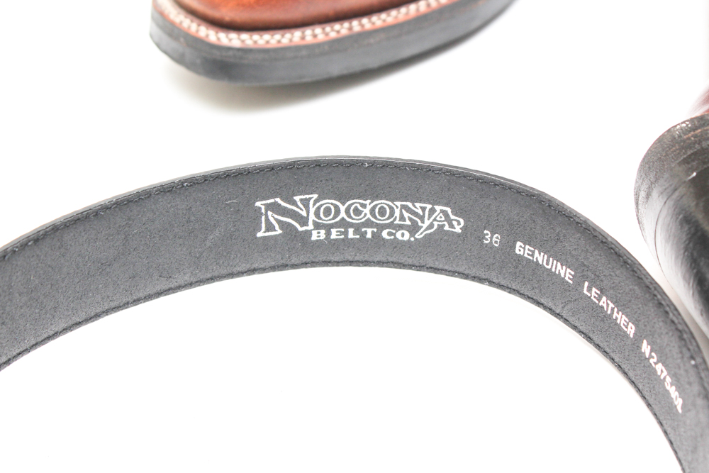 Durango Two Tone Leather Cowboy Boots and Nocona Leather Belt