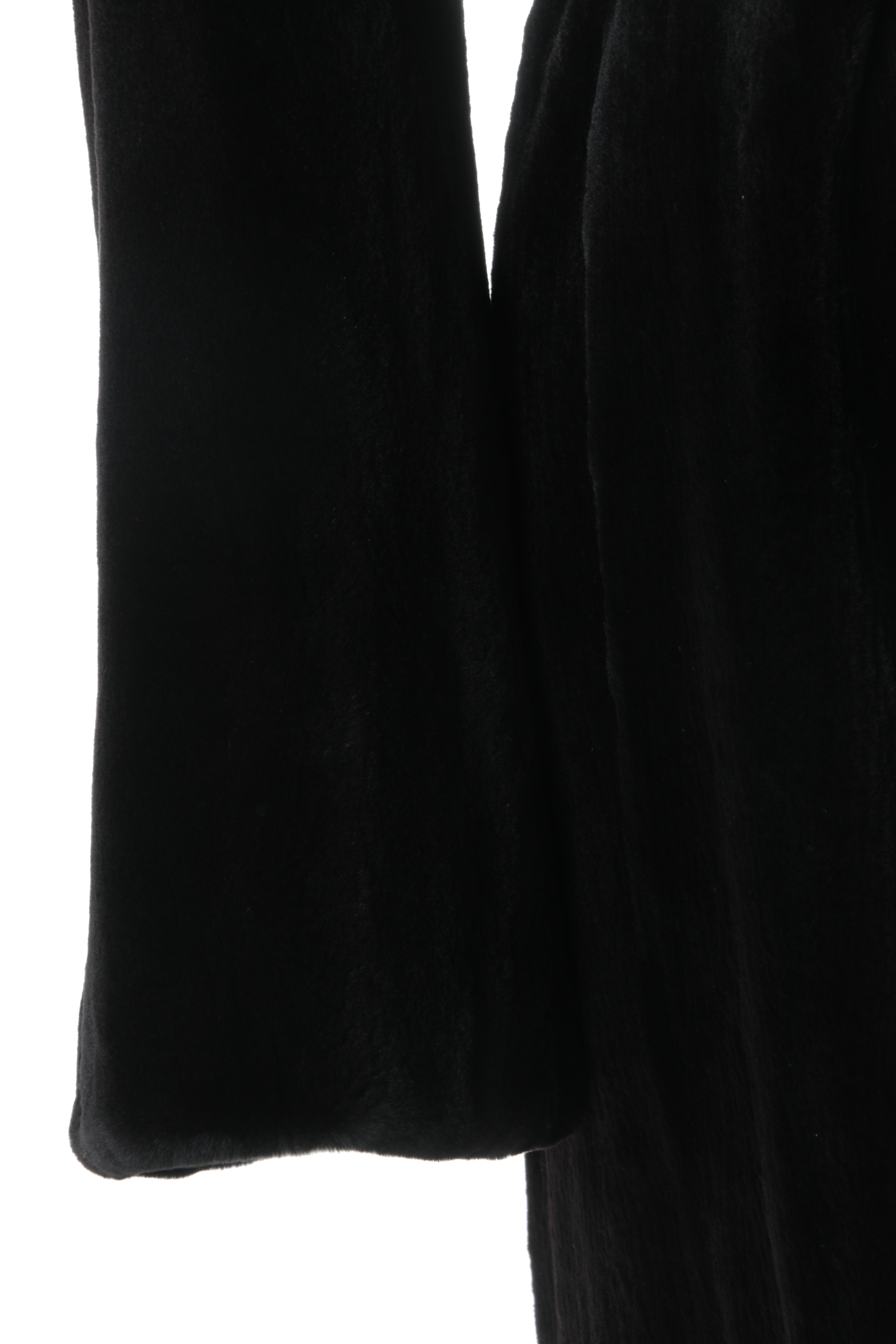 Janucci Full Sheared Mink Fur Coat With Sable Collar