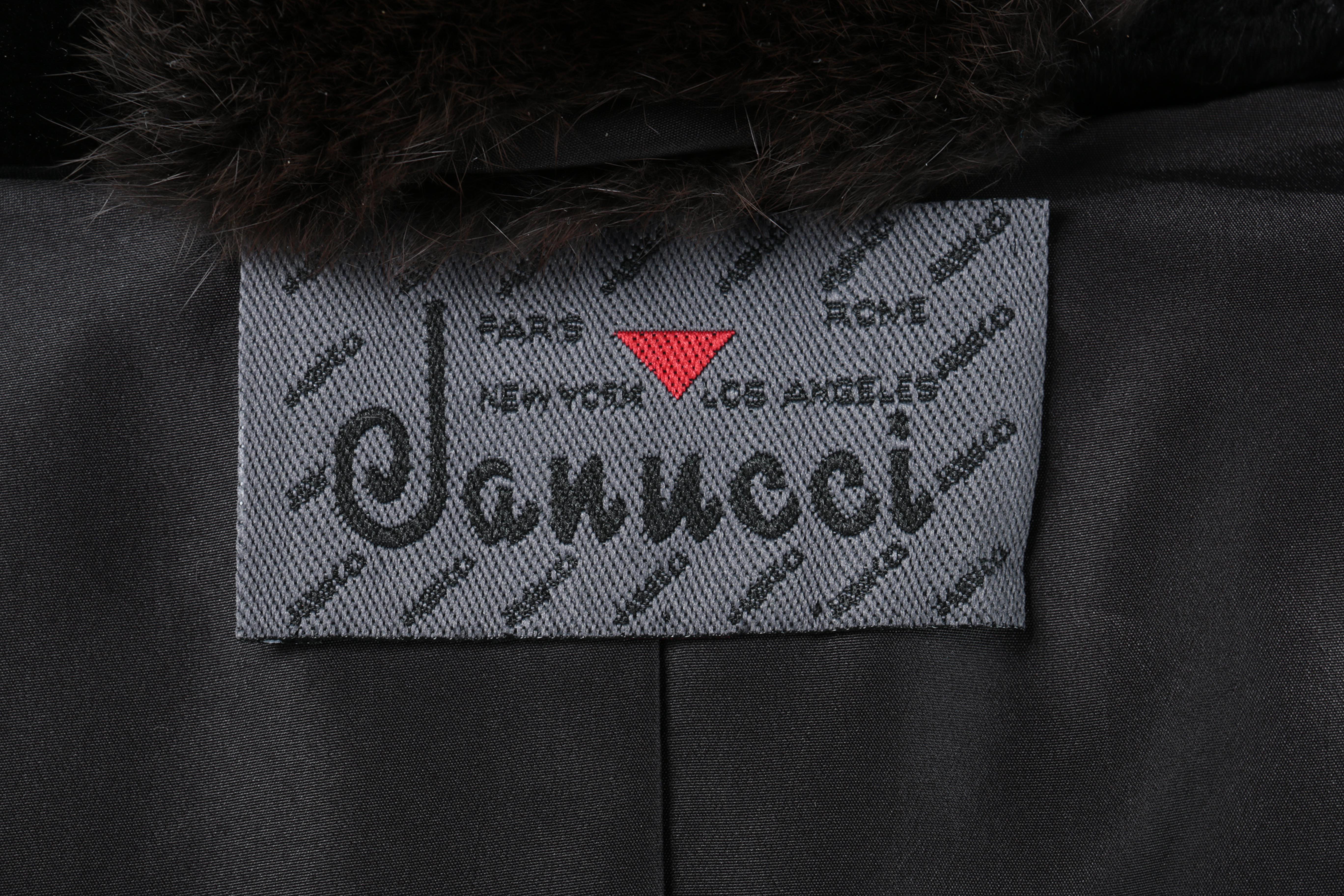 Janucci Full Sheared Mink Fur Coat With Sable Collar