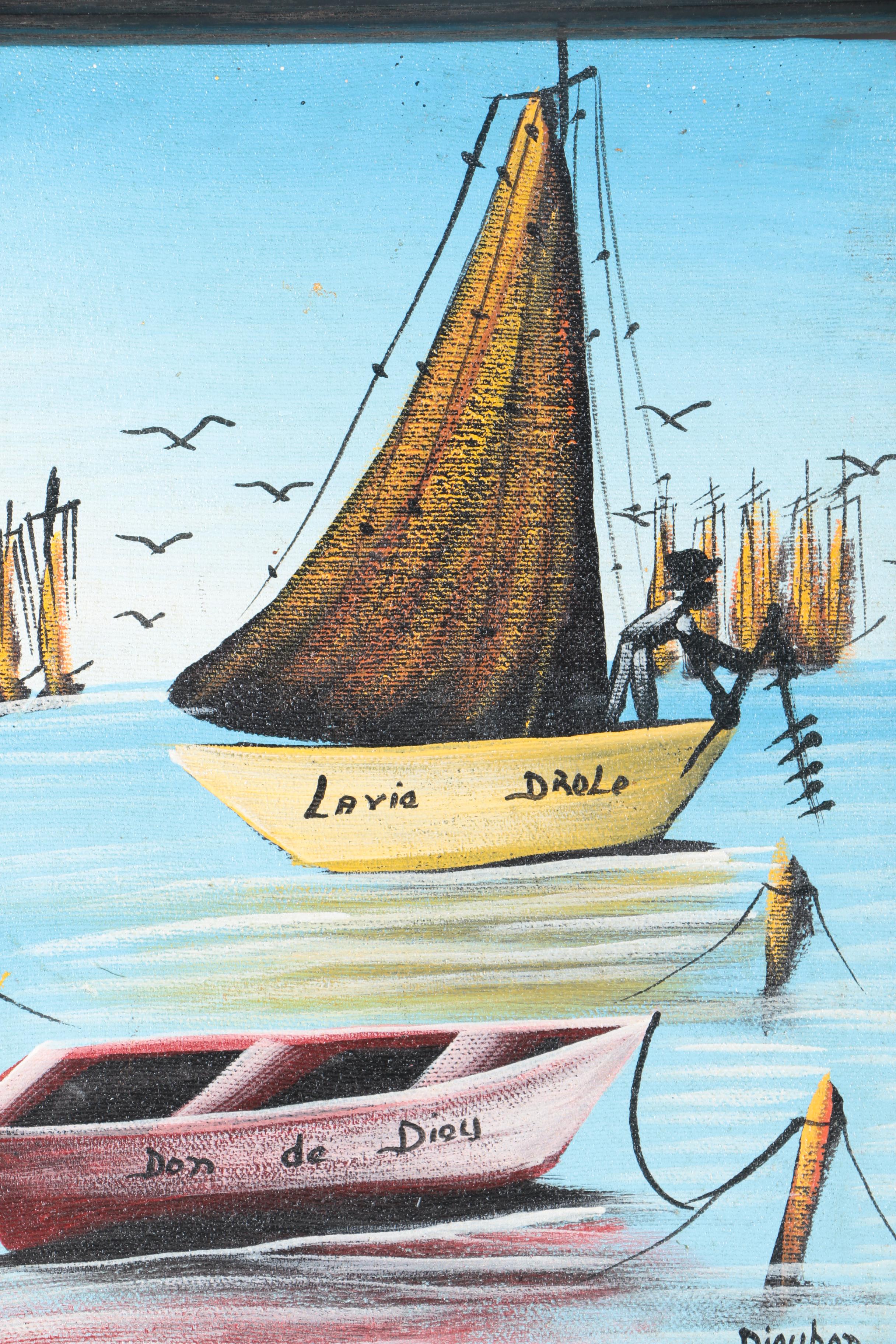 Dieubon Oil on Canvas of French Maritime Scene