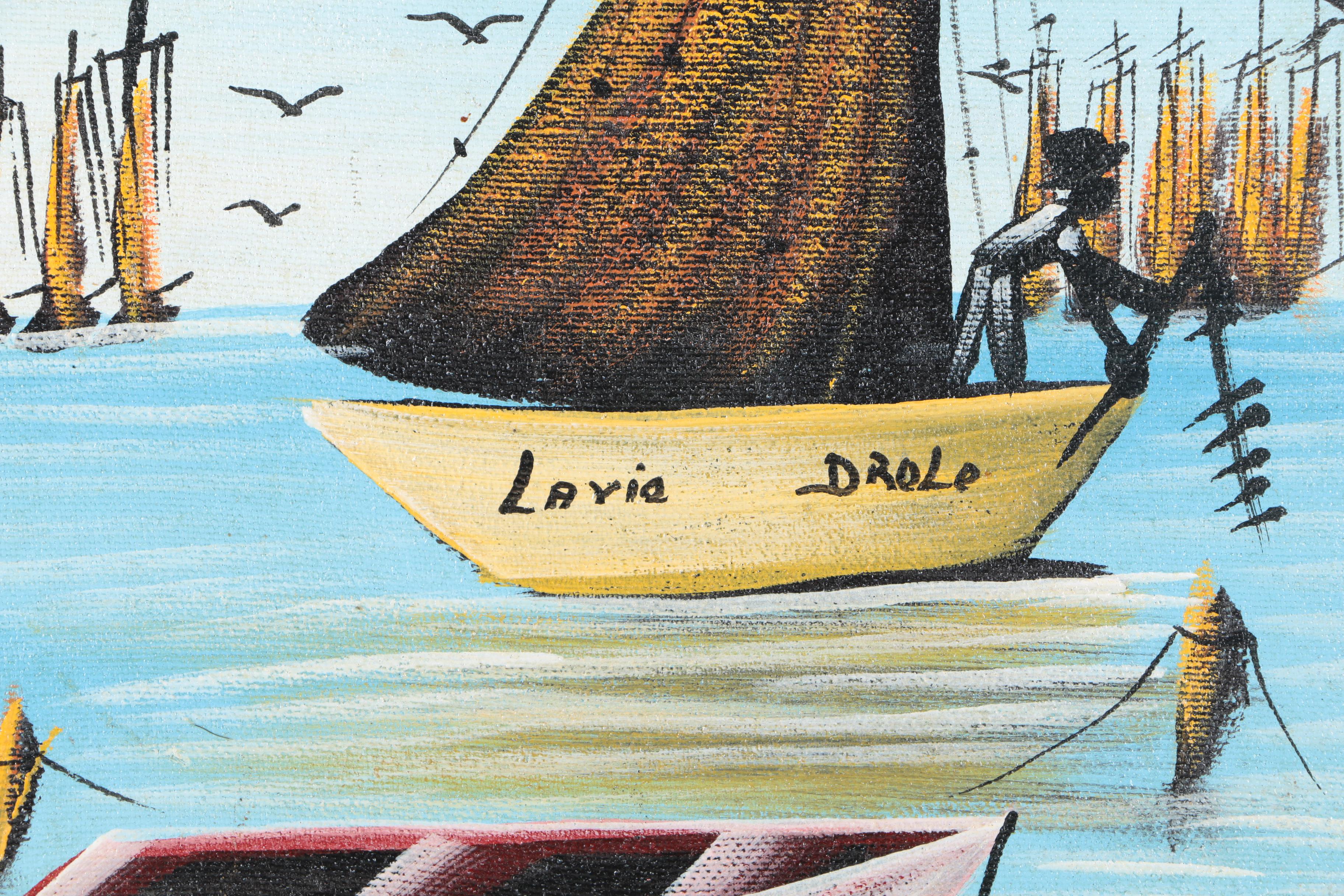 Dieubon Oil on Canvas of French Maritime Scene