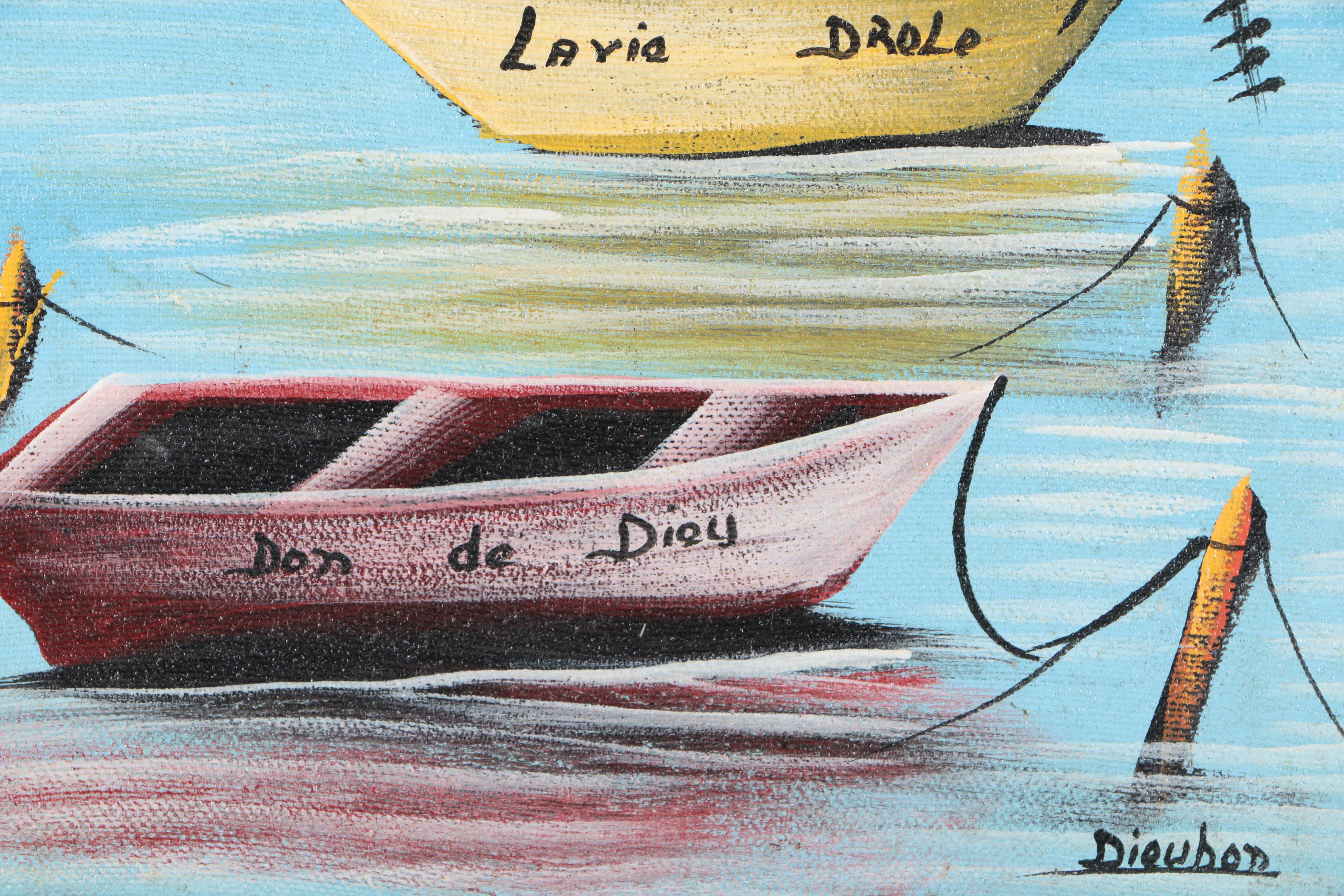 Dieubon Oil on Canvas of French Maritime Scene