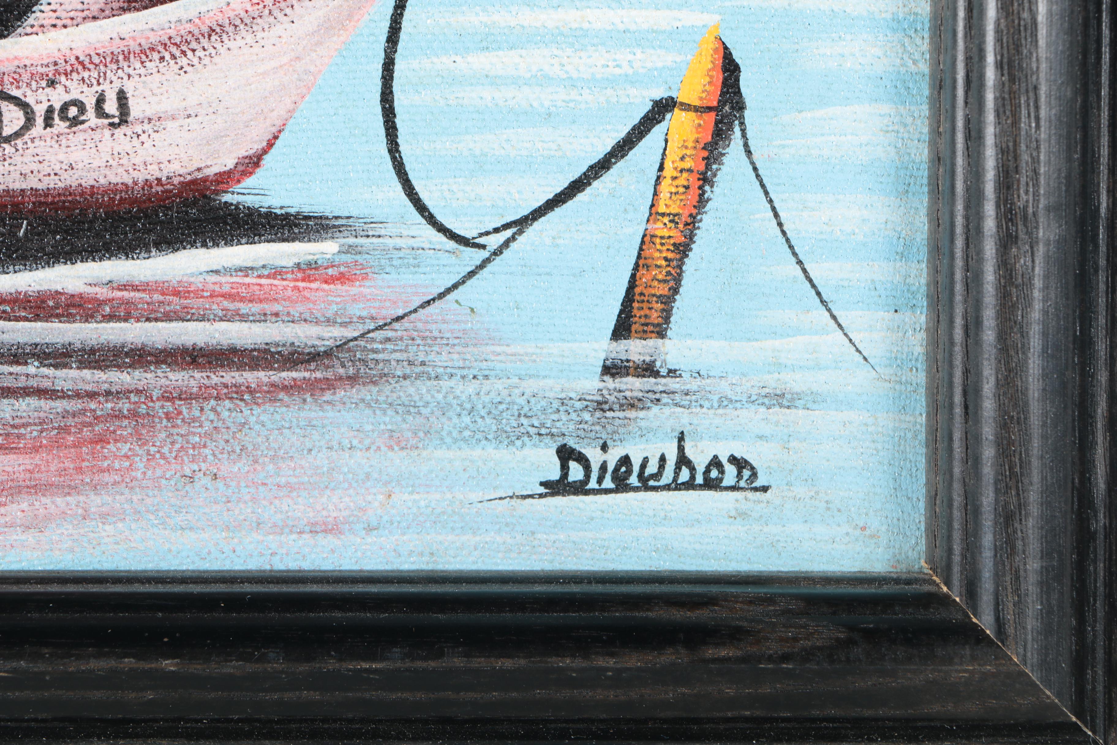 Dieubon Oil on Canvas of French Maritime Scene