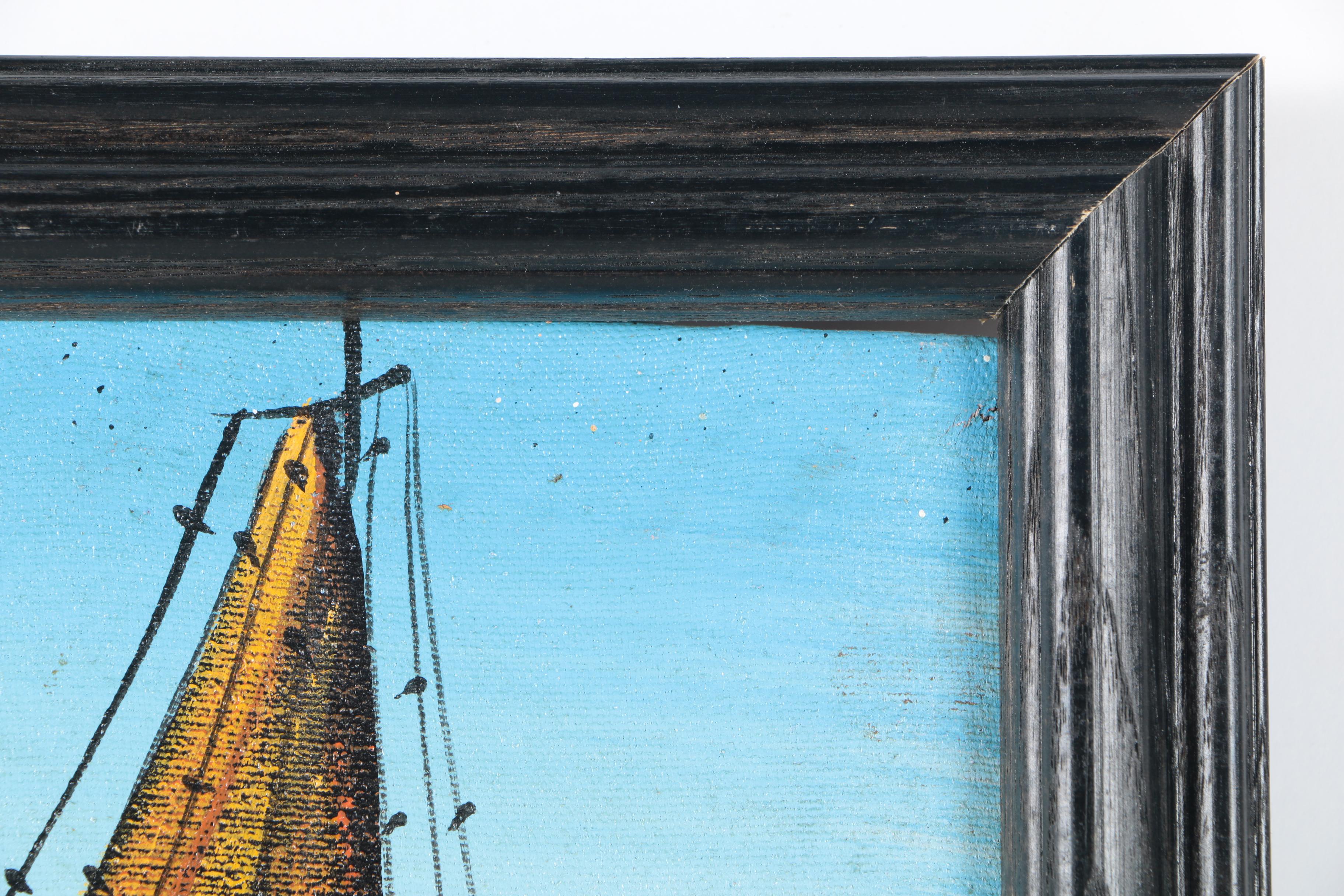 Dieubon Oil on Canvas of French Maritime Scene