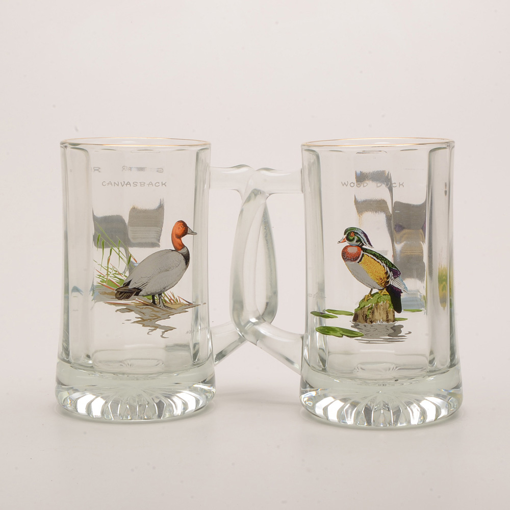 Vintage Signed Ned Smith Bird Mugs