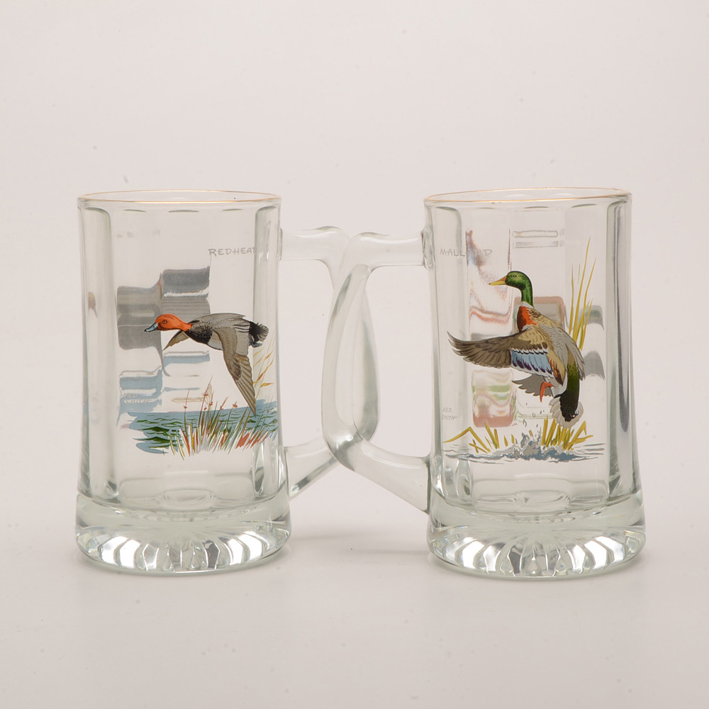 Vintage Signed Ned Smith Bird Mugs