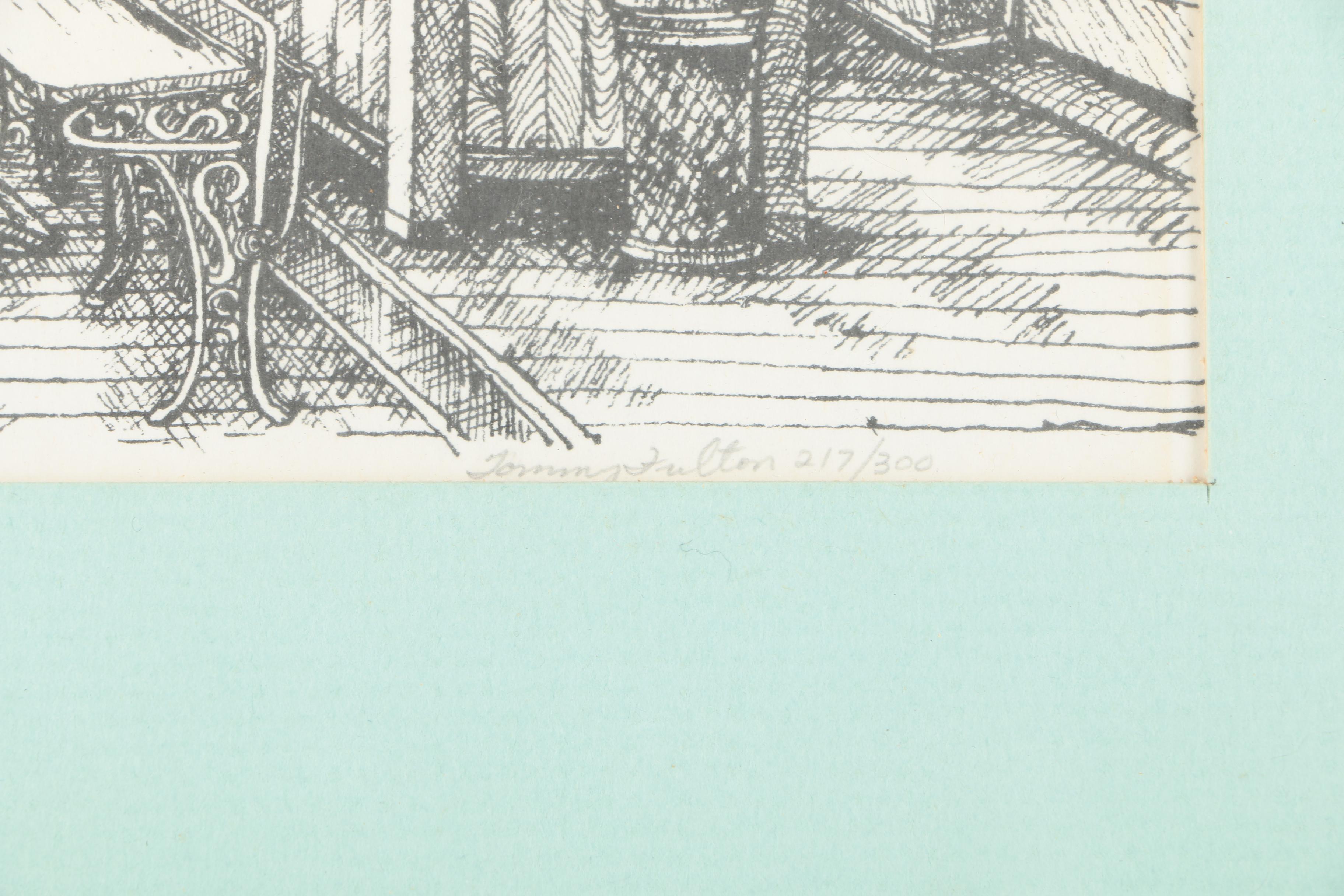 Tommy Fulton Limited Edition Lithograph on Paper of Class Room