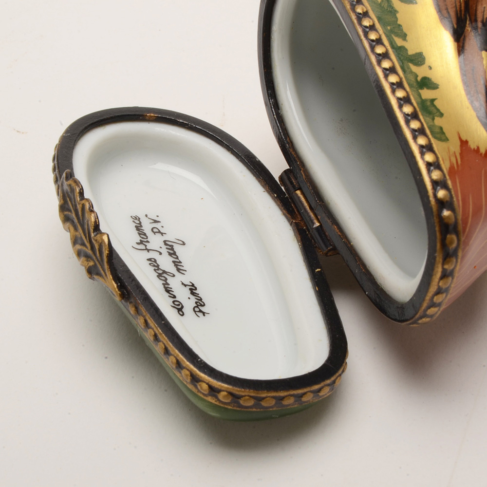 Two Limoges France Porcelain Trinket Boxes