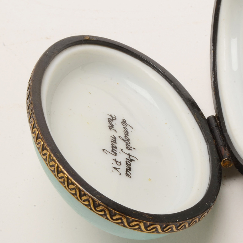 Two Limoges France Porcelain Trinket Boxes