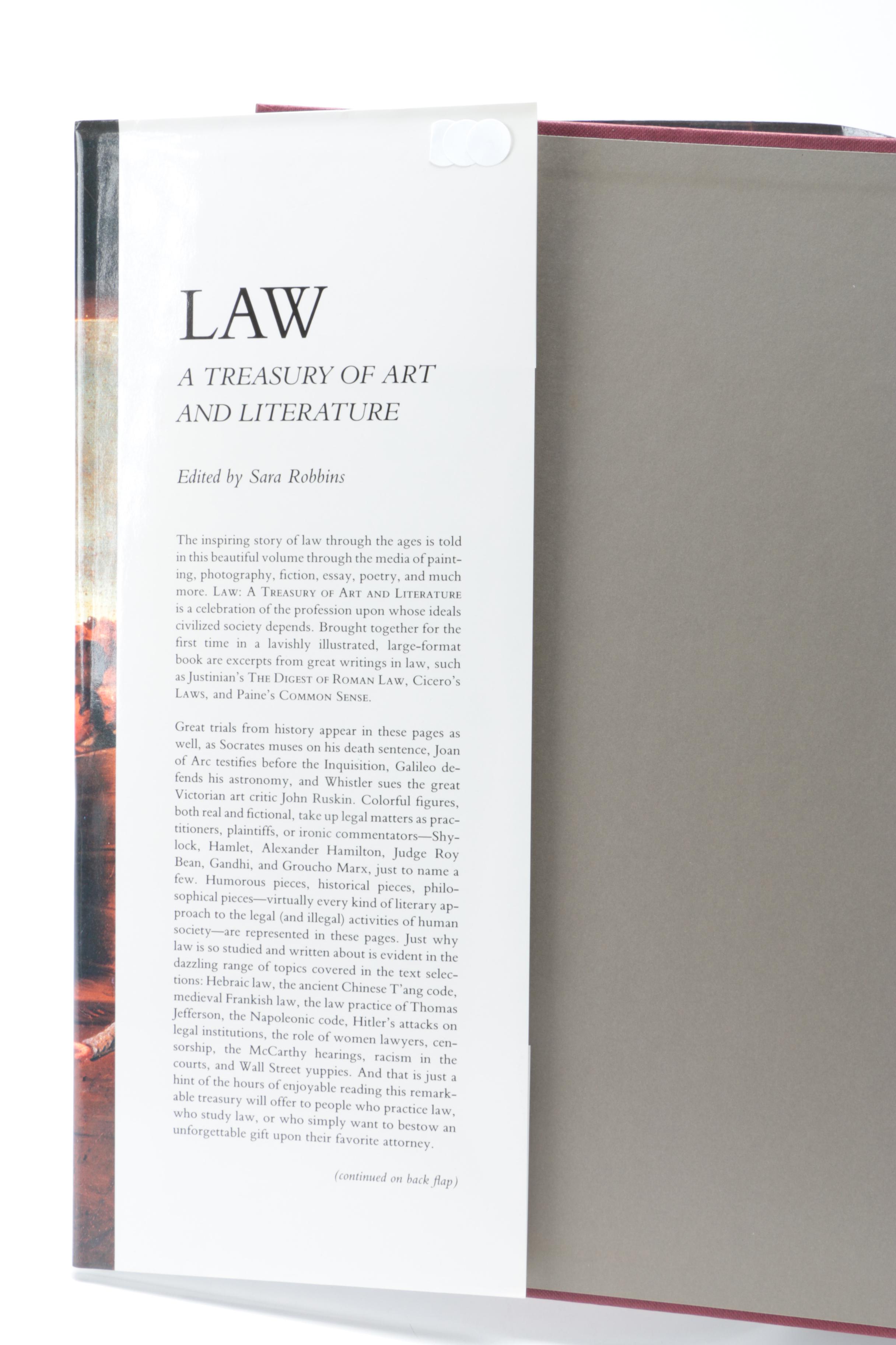 1990 "Law A Treasury of Art and Literature" edited by Sara Robbins