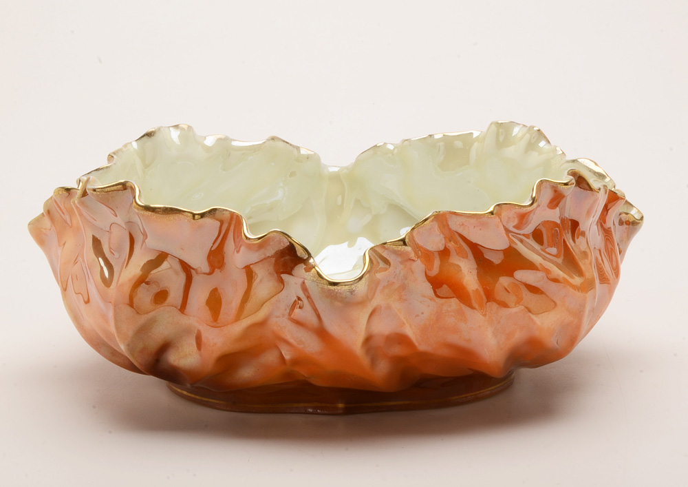 Vintage R.S. Germany Cabbage Leaf Porcelain Bowl and Plates