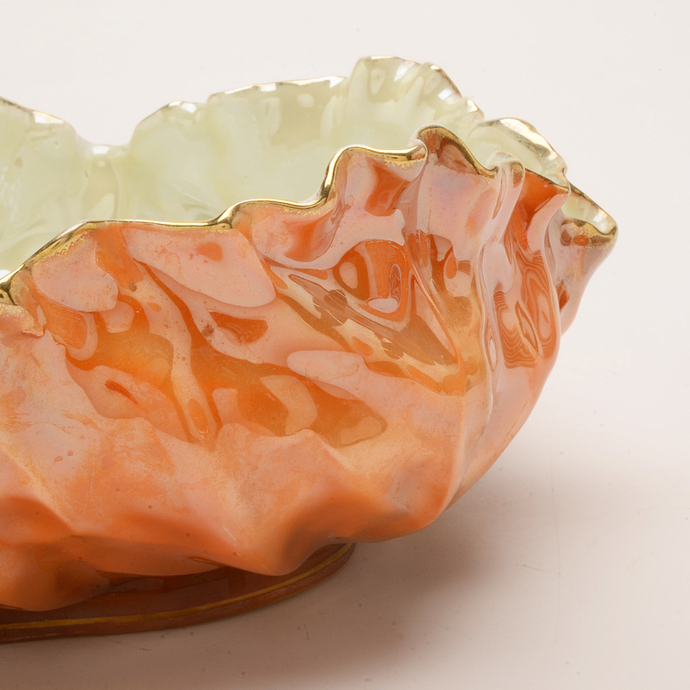 Vintage R.S. Germany Cabbage Leaf Porcelain Bowl and Plates