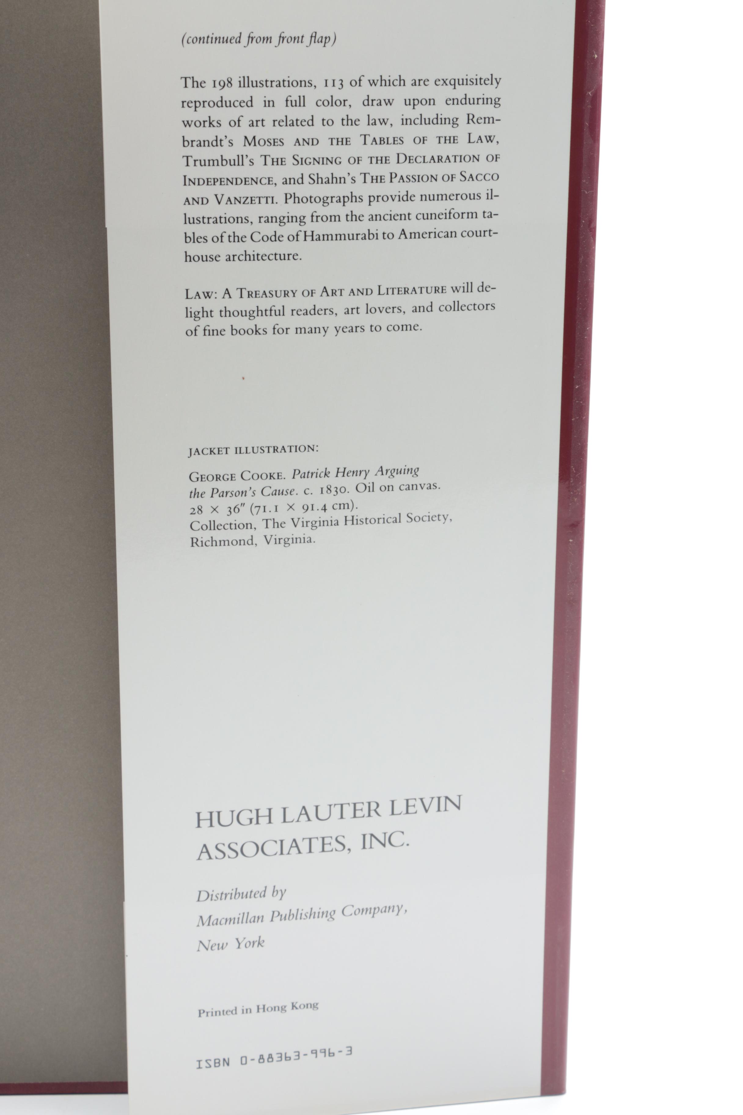 1990 "Law A Treasury of Art and Literature" edited by Sara Robbins