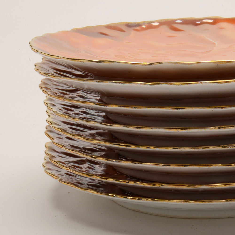 Vintage R.S. Germany Cabbage Leaf Porcelain Bowl and Plates