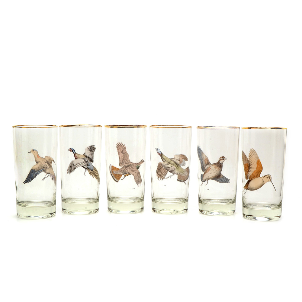 Set of Game Bird Highball Glasses