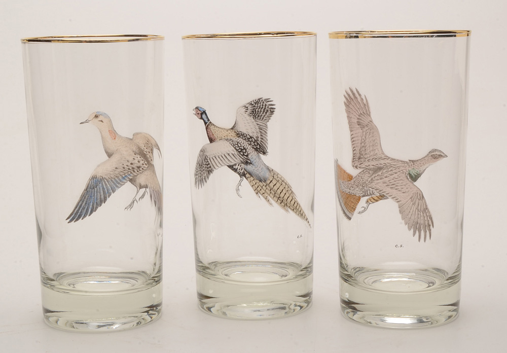 Set of Game Bird Highball Glasses