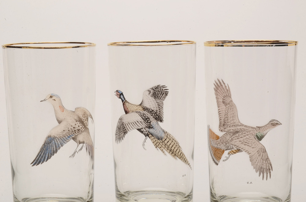 Set of Game Bird Highball Glasses