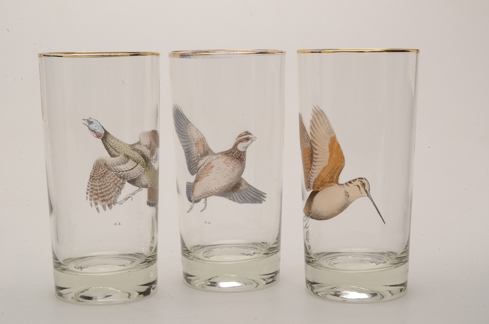 Set of Game Bird Highball Glasses