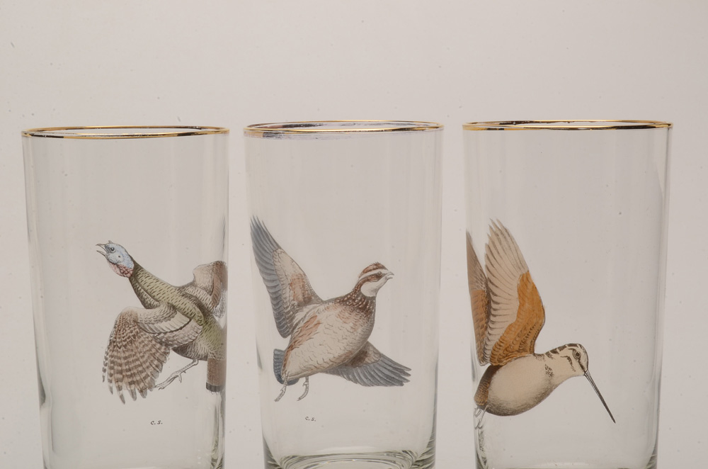 Set of Game Bird Highball Glasses