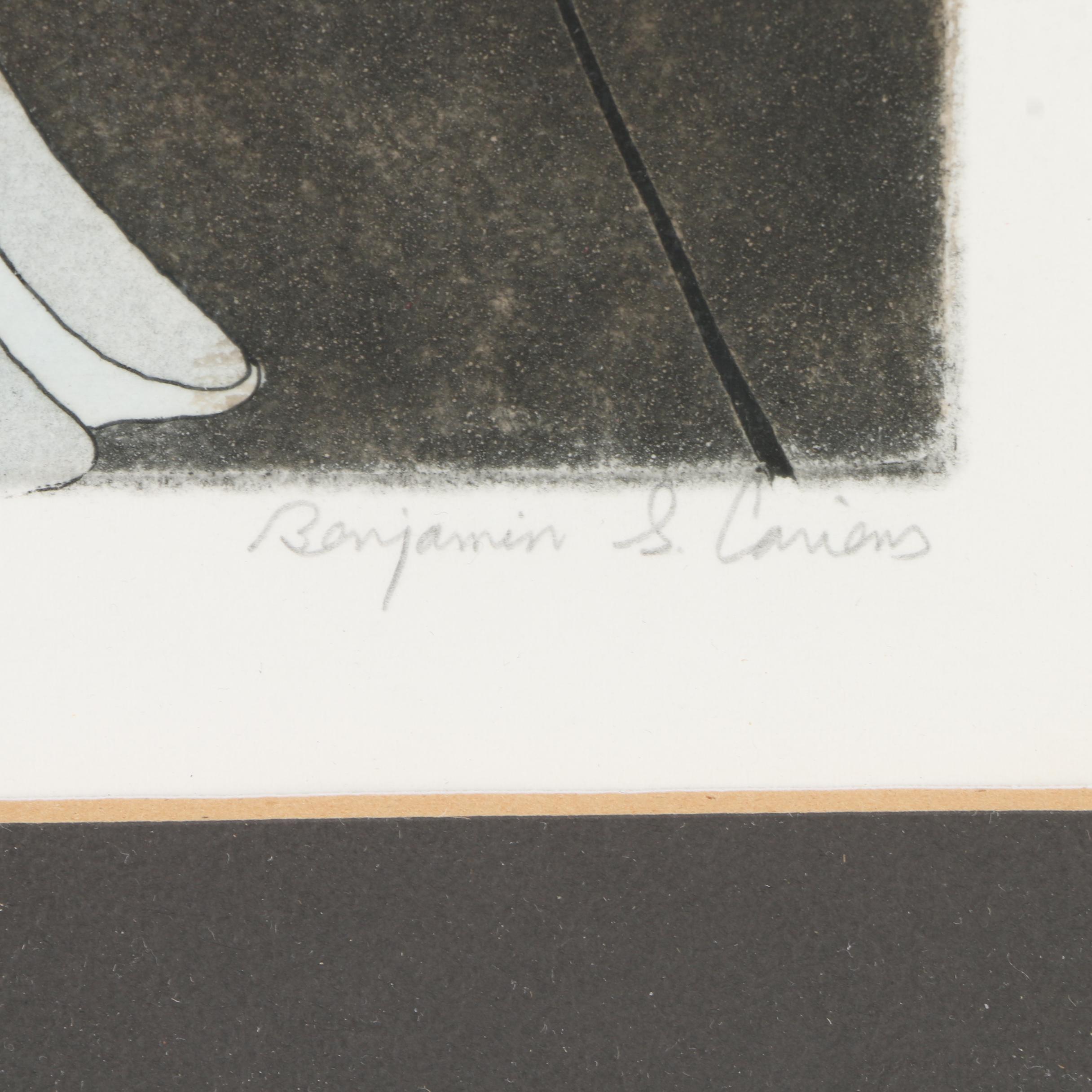 Vintage Hand Colored Etching With Aquatint "Orient Elegance"